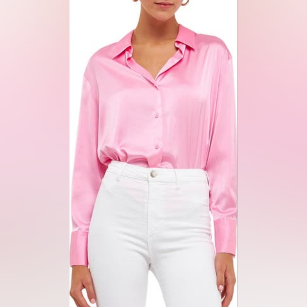 Endless Rose Satin Button-up